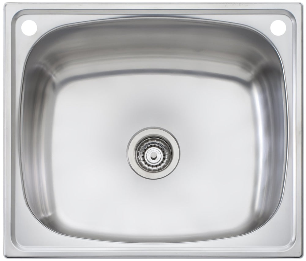Oliveri Ti70S Laundry Tub With Rinse Bypass Kit Top Mounted Kitchen Sinks