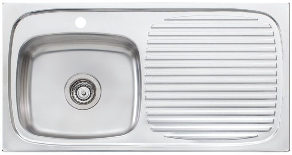 Oliveri Uf01 Ultraform Single Bowl Right Hand Drainer Topmount Sink Top Mounted Kitchen Sinks