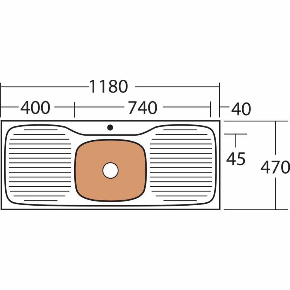 Oliveri Uf16 Ultraform Single Bowl Double Drainer Sink Top Mounted Kitchen Sinks