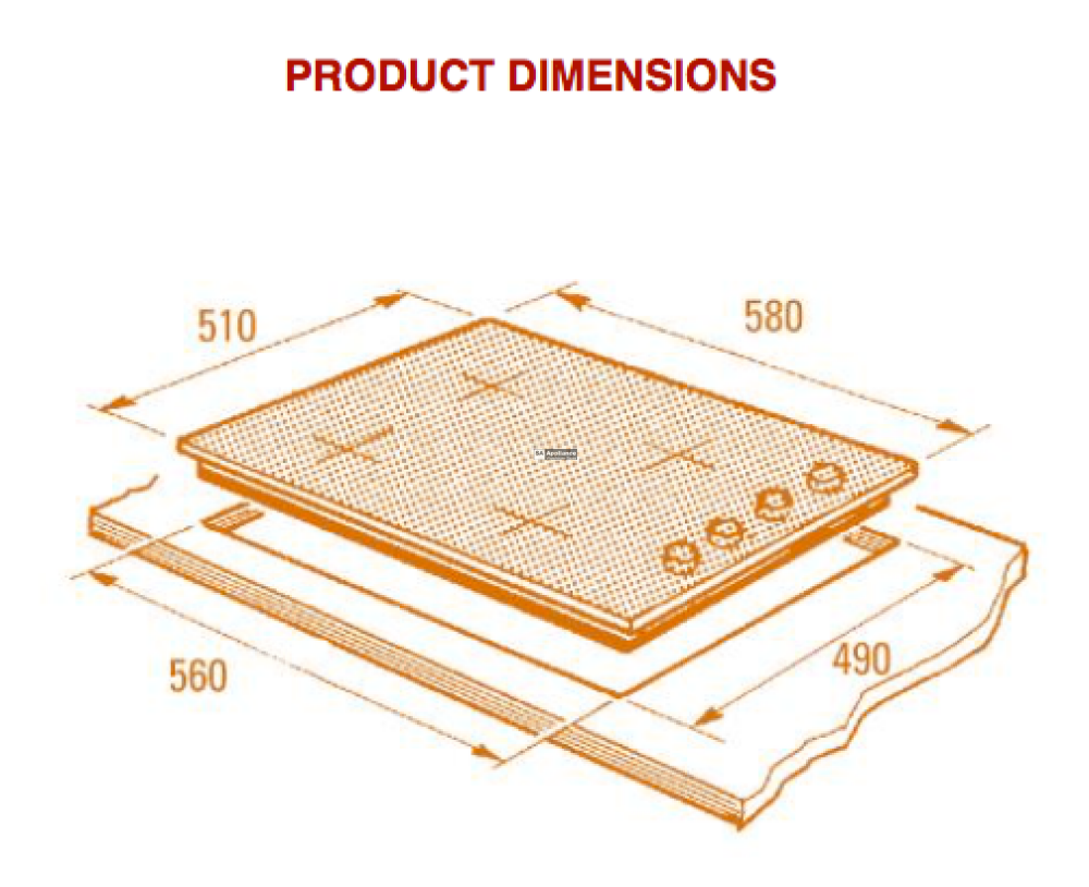 Omega Oa27Cer White 60Cm Electric Cooktop - Clearance Discount Ceramic