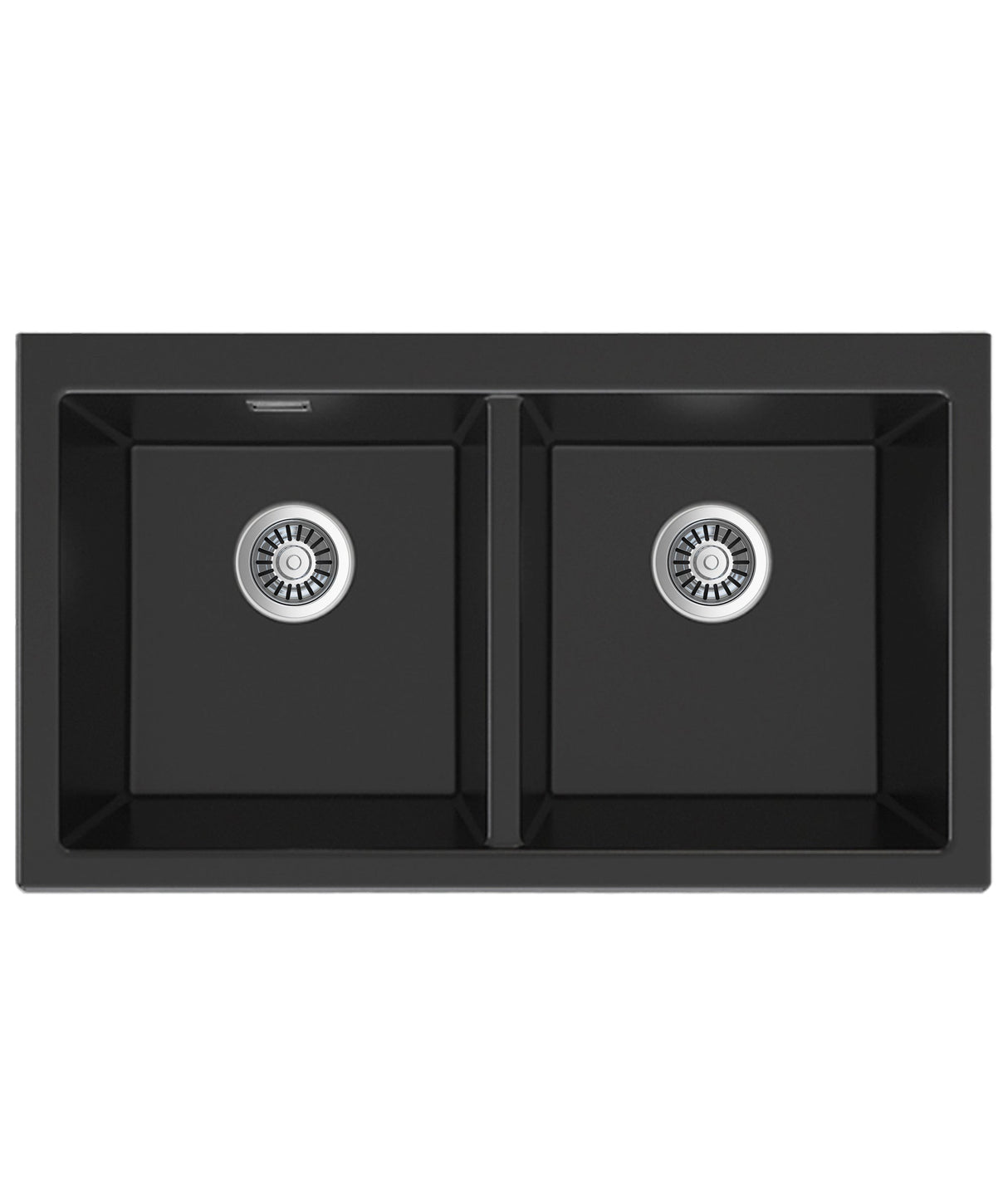 Seima 192184 902 Oros Double Bowl Butler Sink, No Taphole, Black, 900x515mm