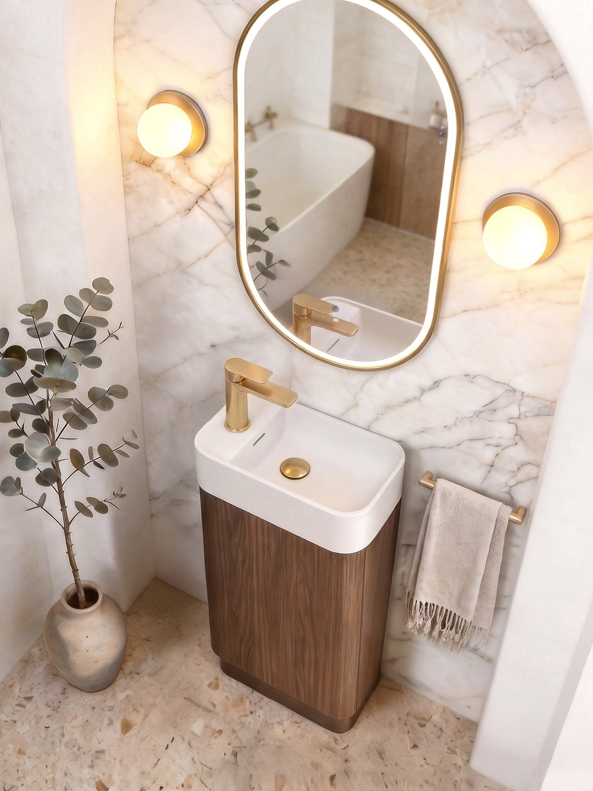 Otti Maxi Space Saver Curved Floor Standing Vanity