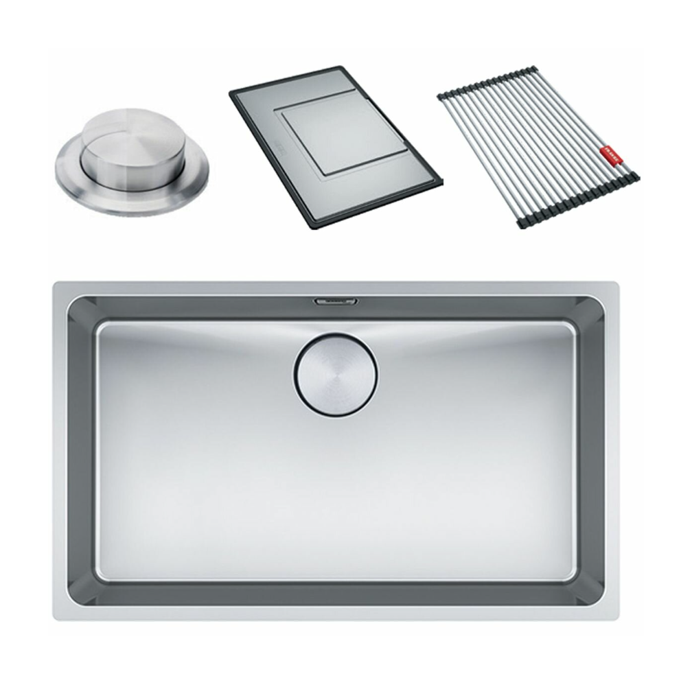 Franke Mythos Single Bowl 700mm Undermount Stainless Steel with Accessories, MYX110-70FPC