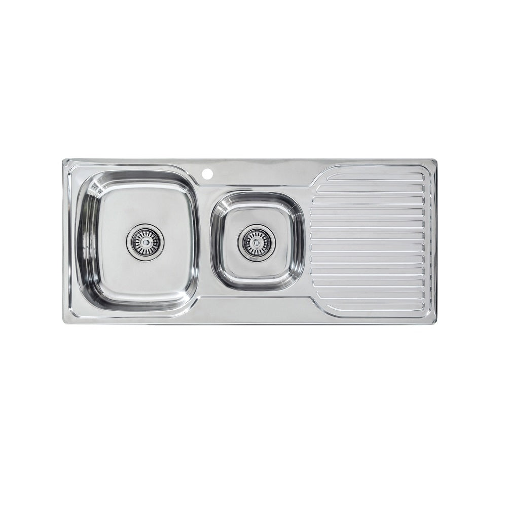 Seima 191615 Acero 1080 Sink, 1.75 Left Hand Bowl with Right Hand Drainer, One Taphole