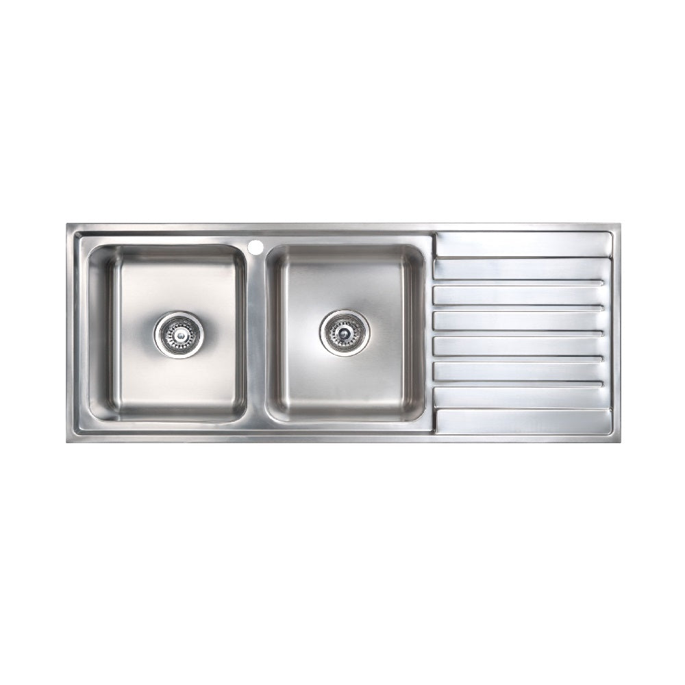 Seima Kubic 200 Double Bowl Sink with Right Hand Drainer, One Taphole, 191652
