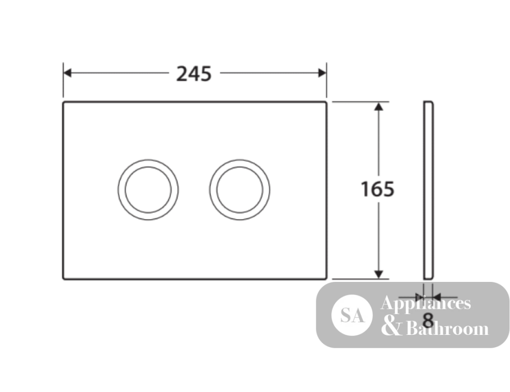 R&T JB05C Raised Care Flush Buttons Chrome - Toilet Cisterns & Buttons