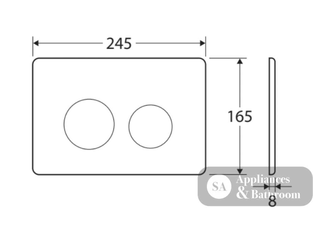 R&T JB11UB Round Button Flush Plate Urban Brass - Toilet Cisterns & Buttons