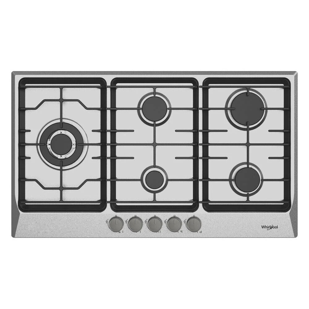 Whirlpool AKC950CIXOC 90cm 5 Burner Gas Cooktop in Stainless Steel