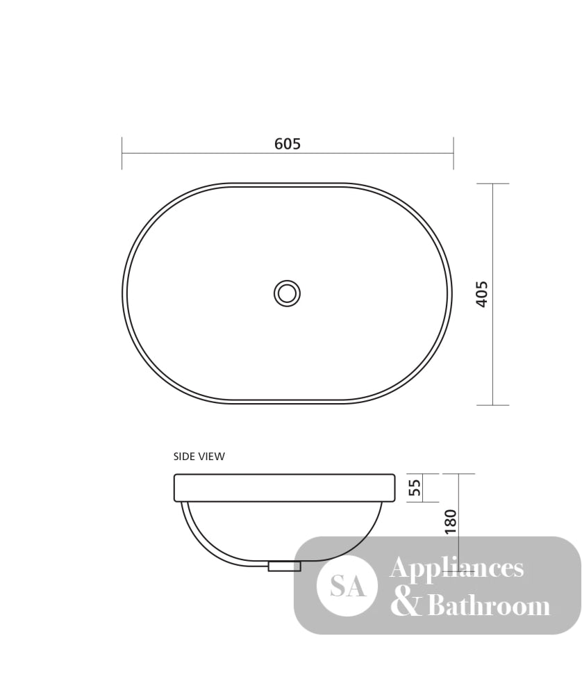Seima 191021 Arko Above Counter Basin White No Taphole - Basins