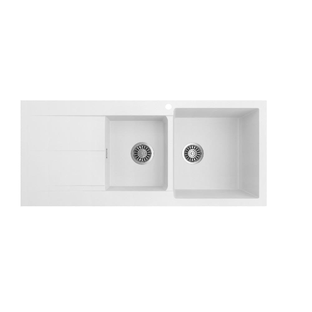 Seima 191050 Oros Sink Abovemount Left Hand Drainer One Taphole White 1160 x 500mm - Sinks