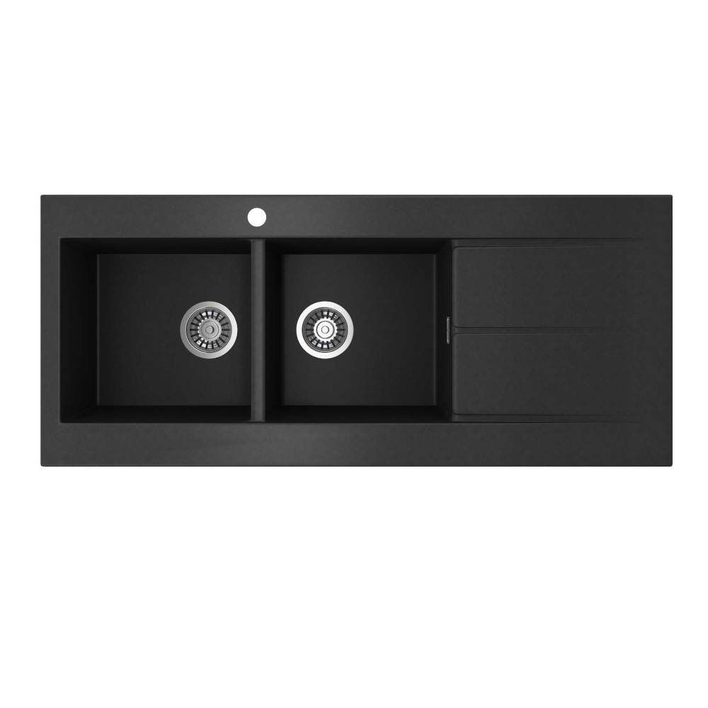 Seima 191061 Oros Sink Abovemount One Taphole Black 1160mm x 500mm - Sinks