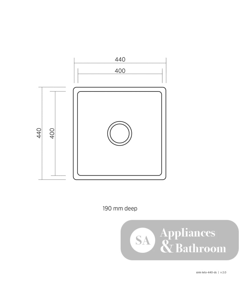 Seima 191331 Leto 440 Single Bowl Sink Stainless Steel - Sinks