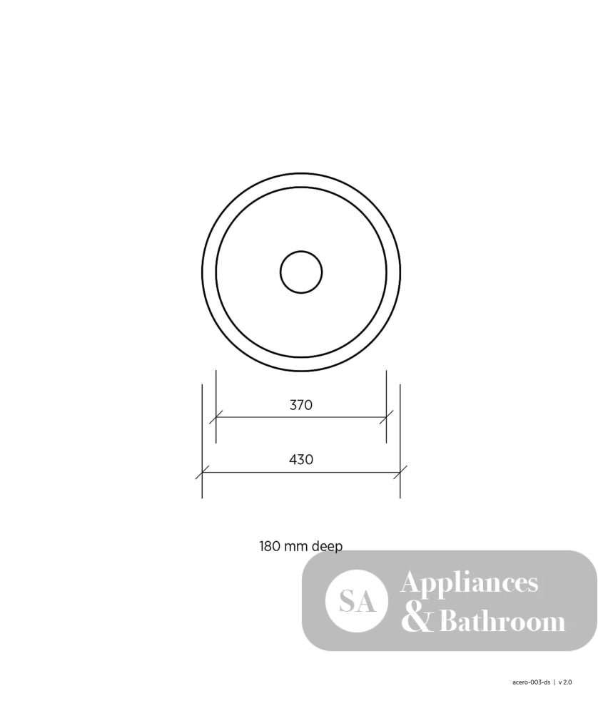 Seima 191578 Acero 003 Single Bowl Round Sink No Taphole - Sinks