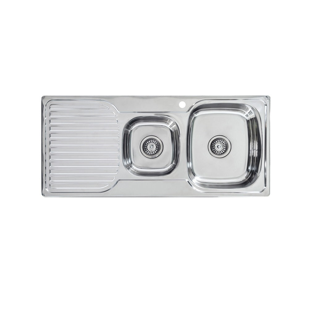 Seima 191613 Acero 1080 Sink 1.75 Right Hand Bowl with Left Hand Drainer One Taphole - Sinks