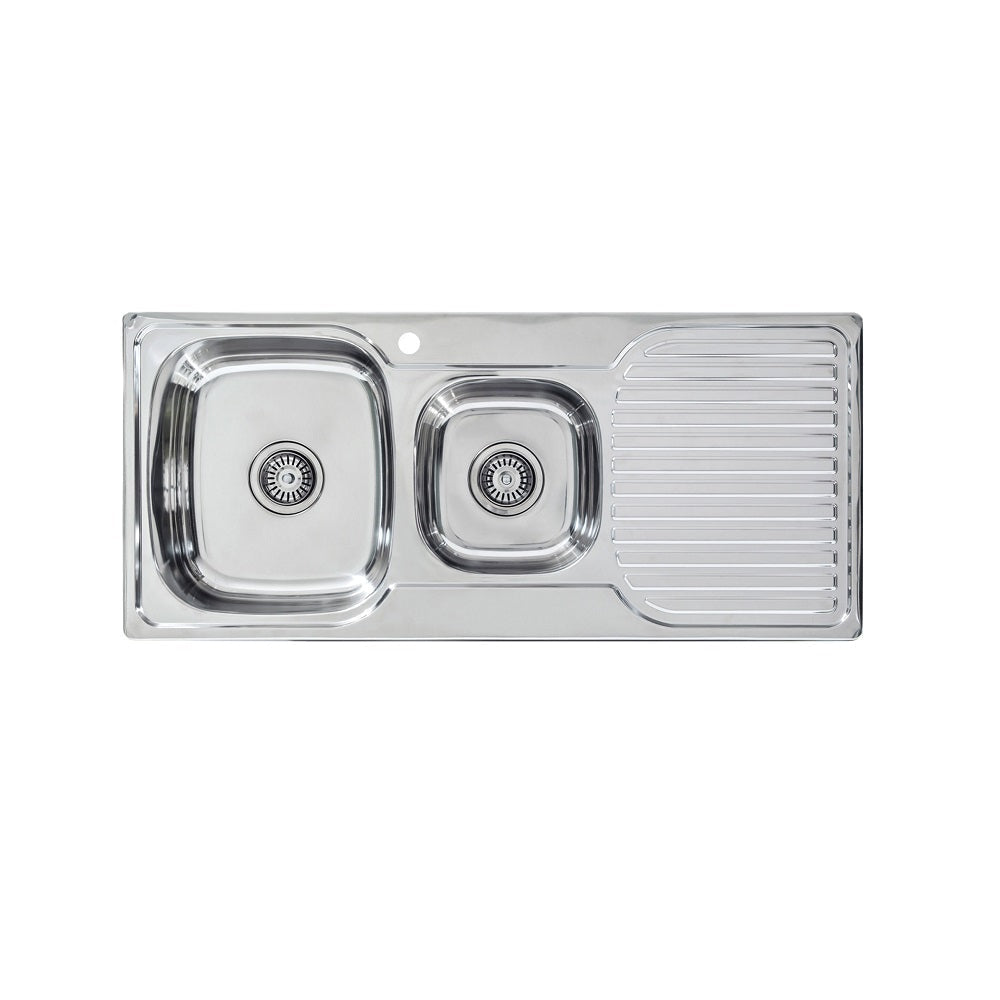 Seima 191615 Acero 1080 Sink 1.75 Left Hand Bowl with Right Hand Drainer One Taphole - Sinks