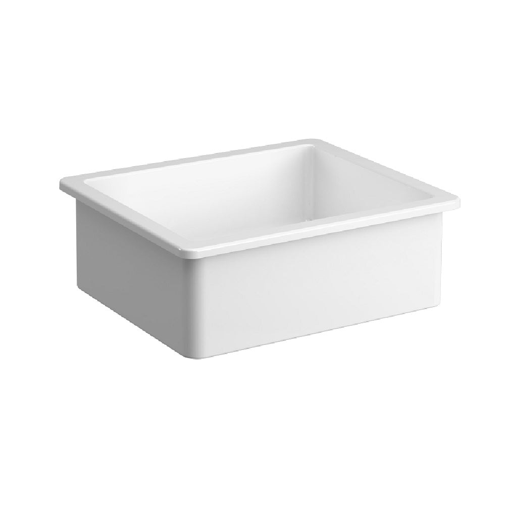 Seima 192511 Odessa 560 Ceramic Butler Sink Single Bowl 565x460mm Abovemount/Undermount White Gloss with Gunmetal