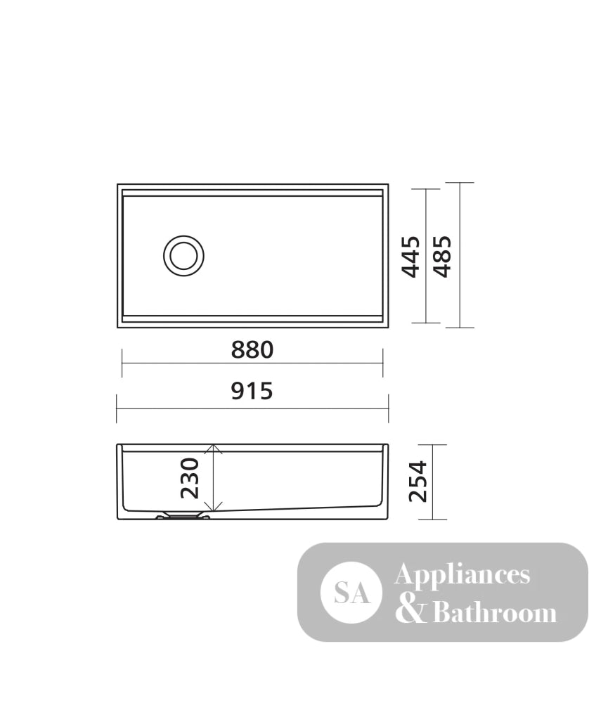 Seima 192526 Odessa 920 Ceramic Butler Sink Single Bowl 915x485mm Workstation White Gloss with Brushed Gold Basket