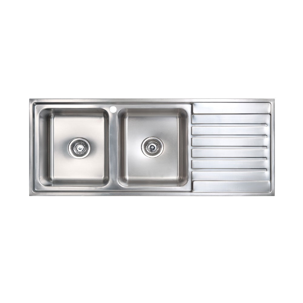 Seima Kubic 200 Double Bowl Sink with Right Hand Drainer One Taphole 191652 - Sinks