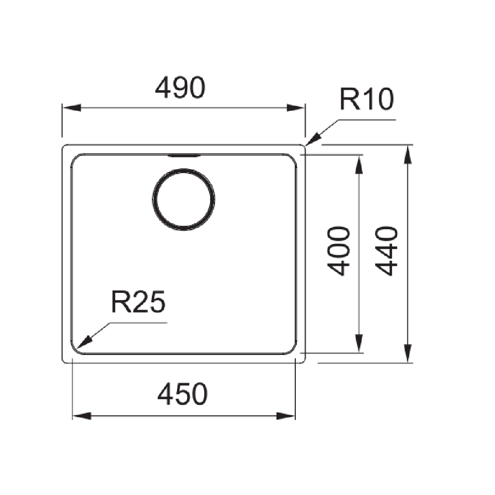 Franke Mythos Single Bowl 450mm Undermount Stainless Steel with Accessories, MYX110-45FPC