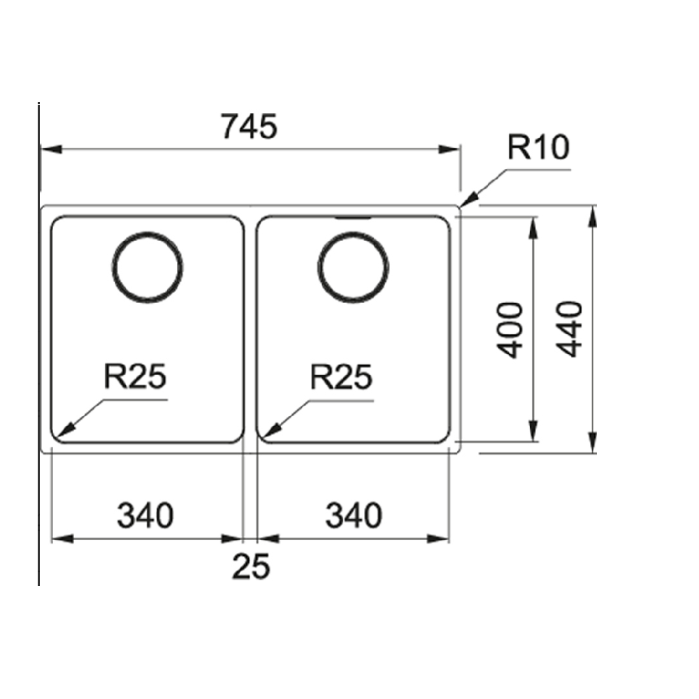 Franke Mythos Double Bowl 705mm Undermount Stainless Steel, MYX120-34/34B