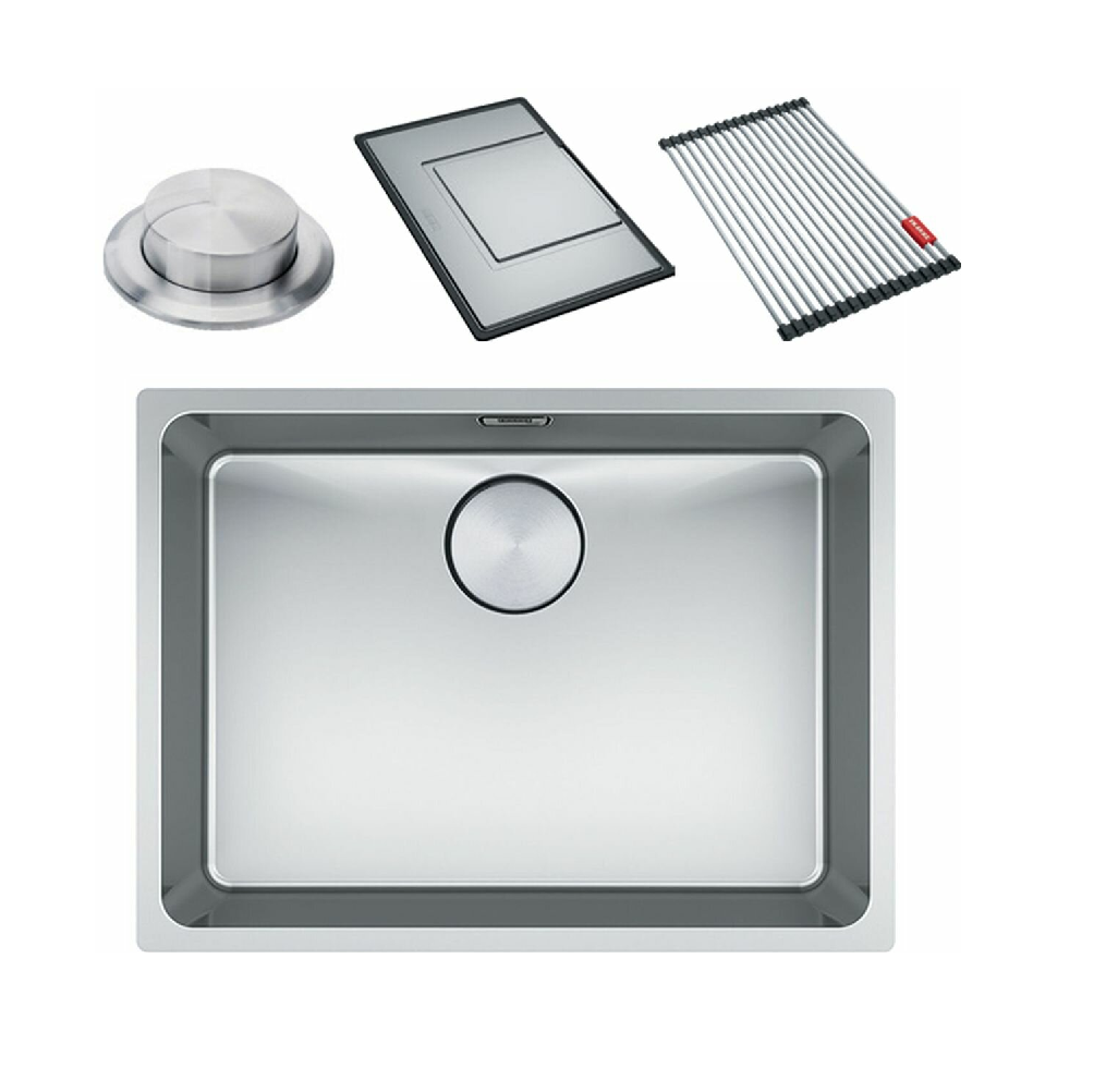 Franke Mythos Single Bowl 550mm Undermount Stainless Steel with Accessories, MYX110-55FPC