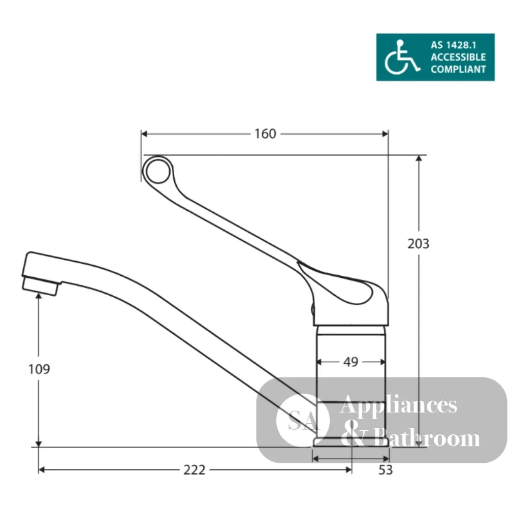Stella Care 211105D Chrome Sink Mixer with Rubber Lined Flexi-Hose - Sink Mixer