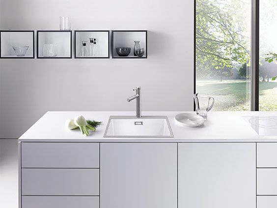 Blanco Made In Germany Subline500Ifawk5 Steelframe Sink With Tap Ledge Granite Kitchen Sinks
