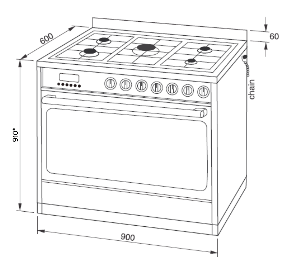 Technika 90Cm Teg95Tbk Dual Fuel Black Finish Upright Cooker Stoves