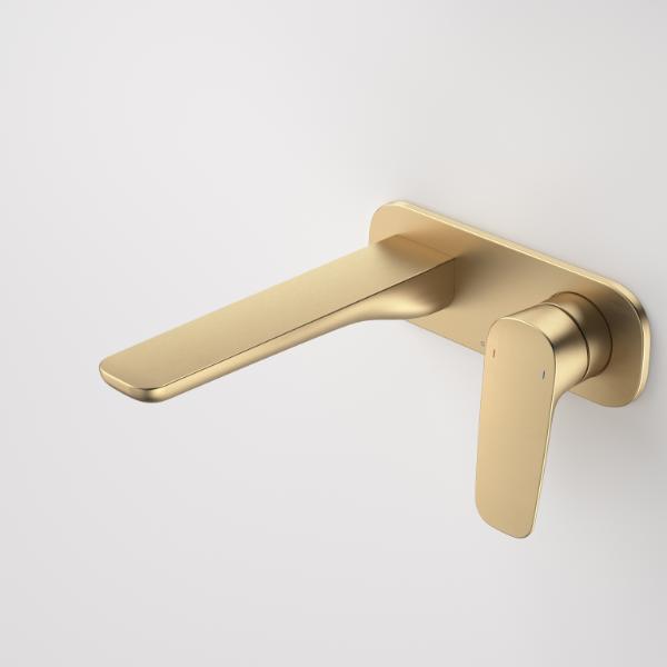 Caroma 849051BB6AF Contura II 180mm Wall Basin/Bath Mixer - Brushed Brass