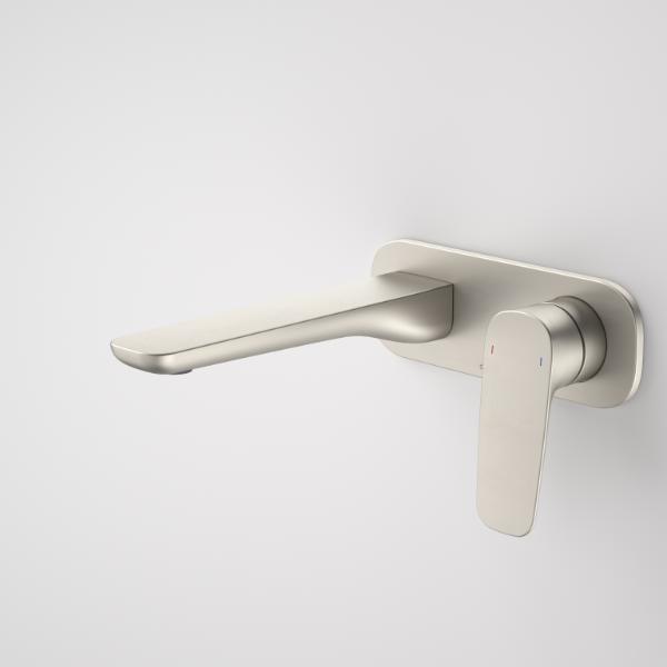 Caroma 849051BN6AF Contura II 180mm Wall Basin/Bath Mixer - Brushed Nickel