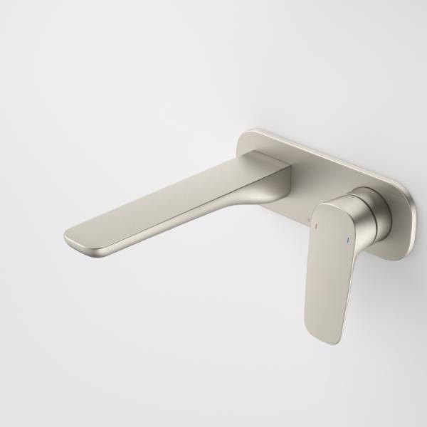 Caroma 849051BN6AF Contura II 180mm Wall Basin/Bath Mixer - Brushed Nickel