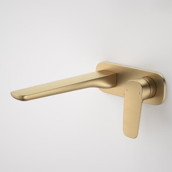 Caroma 849053BB6AF Contura II 220mm Wall Basin/Bath Mixer - Brushed Brass