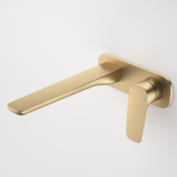 Caroma 849053BB6AF Contura II 220mm Wall Basin/Bath Mixer - Brushed Brass