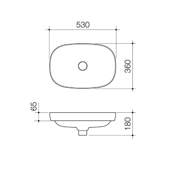 Caroma 853300W Contura II 530mm Inset Basin - White