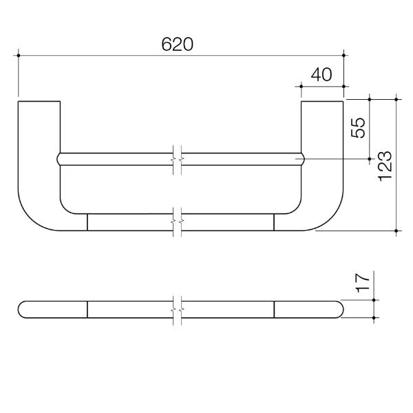 Caroma 849035BB Contura II 620mm Double Towel Rail - Brushed Brass