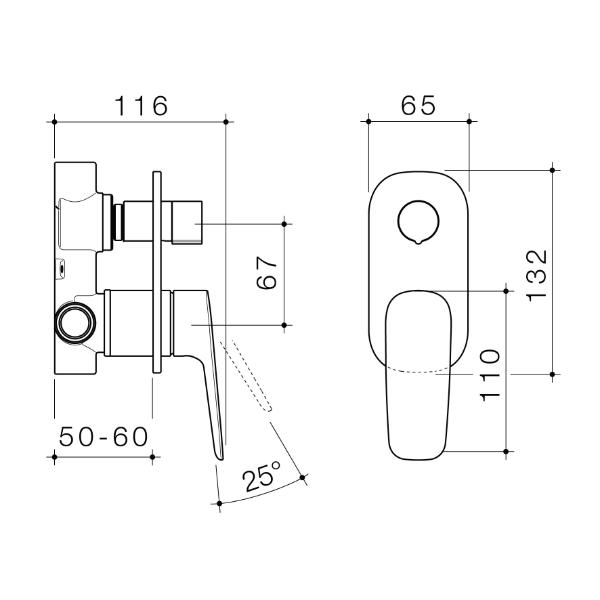 Caroma 849057C Contura II Bath/Shower Mixer with Diverter - Chrome