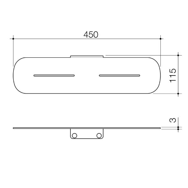 Caroma 849037BN Contura II Bathroom Shelf - Brushed Nickel