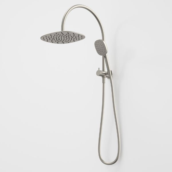 Caroma 849082BN4A Contura II Compact Twin Shower - Brushed Nickel