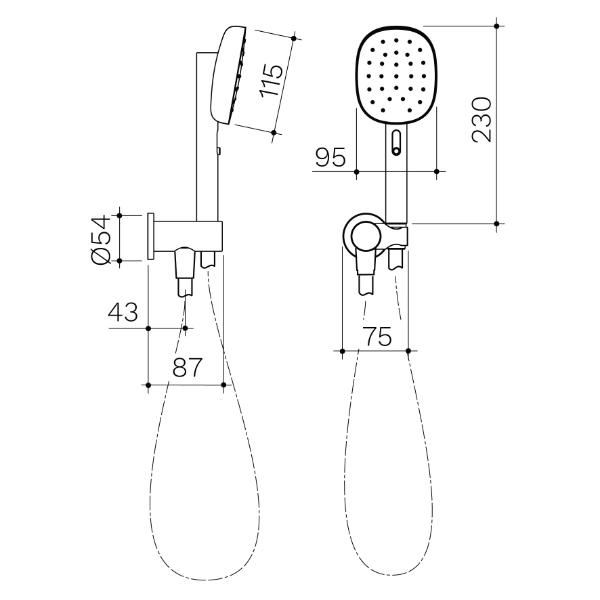Caroma 849084BN4A Contura II Hand Shower - Brushed Nickel