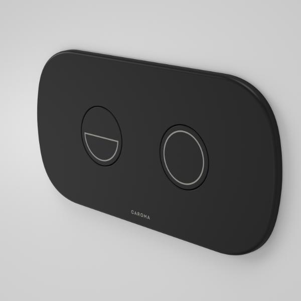 Caroma 848810B Contura II Invisi Series II Round DC Dual Flush Button Panel - Black
