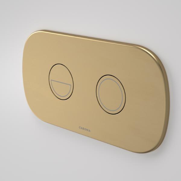 Caroma 848810BB Contura II Invisi Series II Round DC Dual Flush Button Panel - Brushed Brass