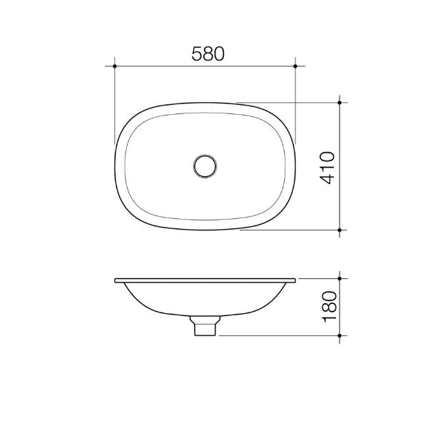 Caroma 853600CL Contura II Undercounter Basin - Matte Clay