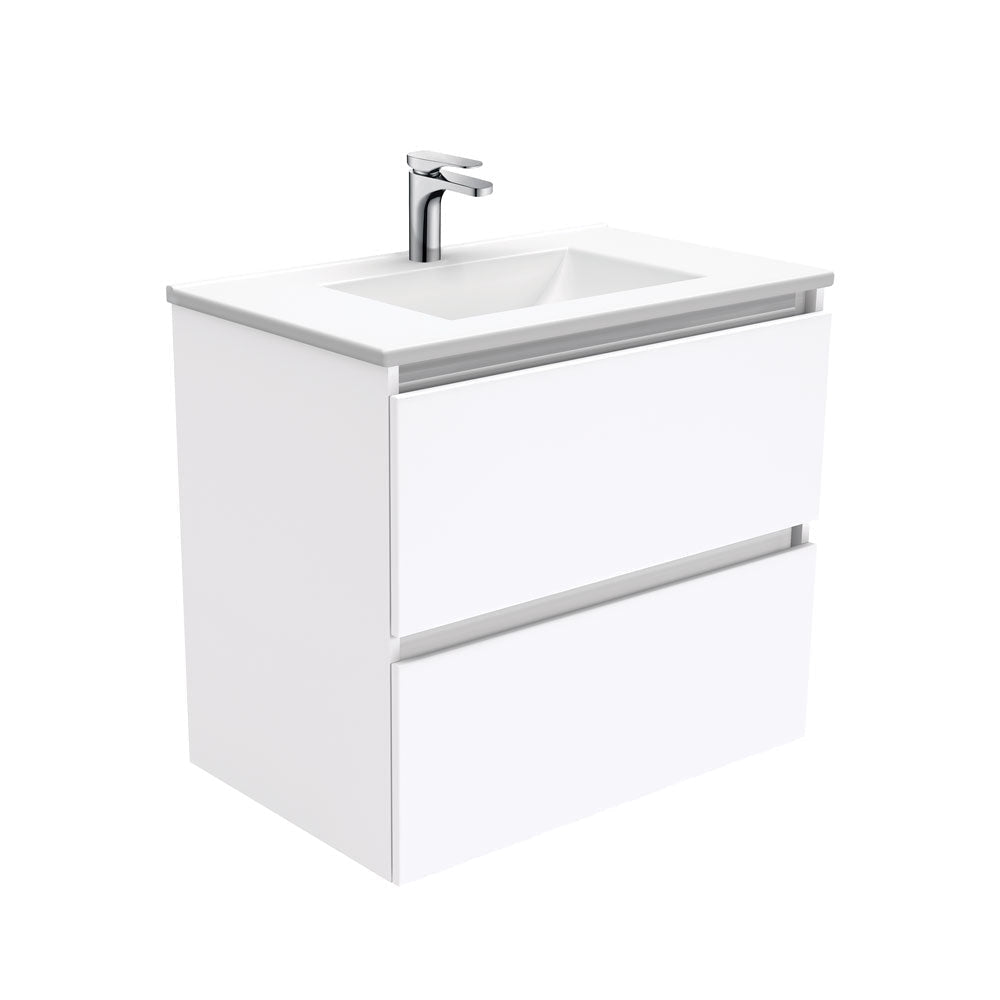 Vanessa VAN75Q Manu 750 Wall-Hung Vanity Gloss White - Vanity Units