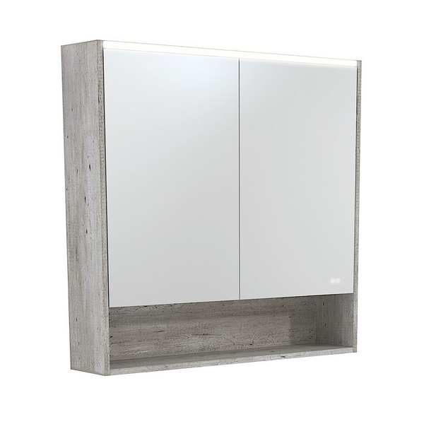 Fienza PSC900SX-LED 900mm Mirror LED Cabinet with Undershelf, Industrial - Special Order