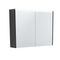 Fienza PSC900B-LED 900mm Mirror LED Cabinet, Satin Black - Special Order