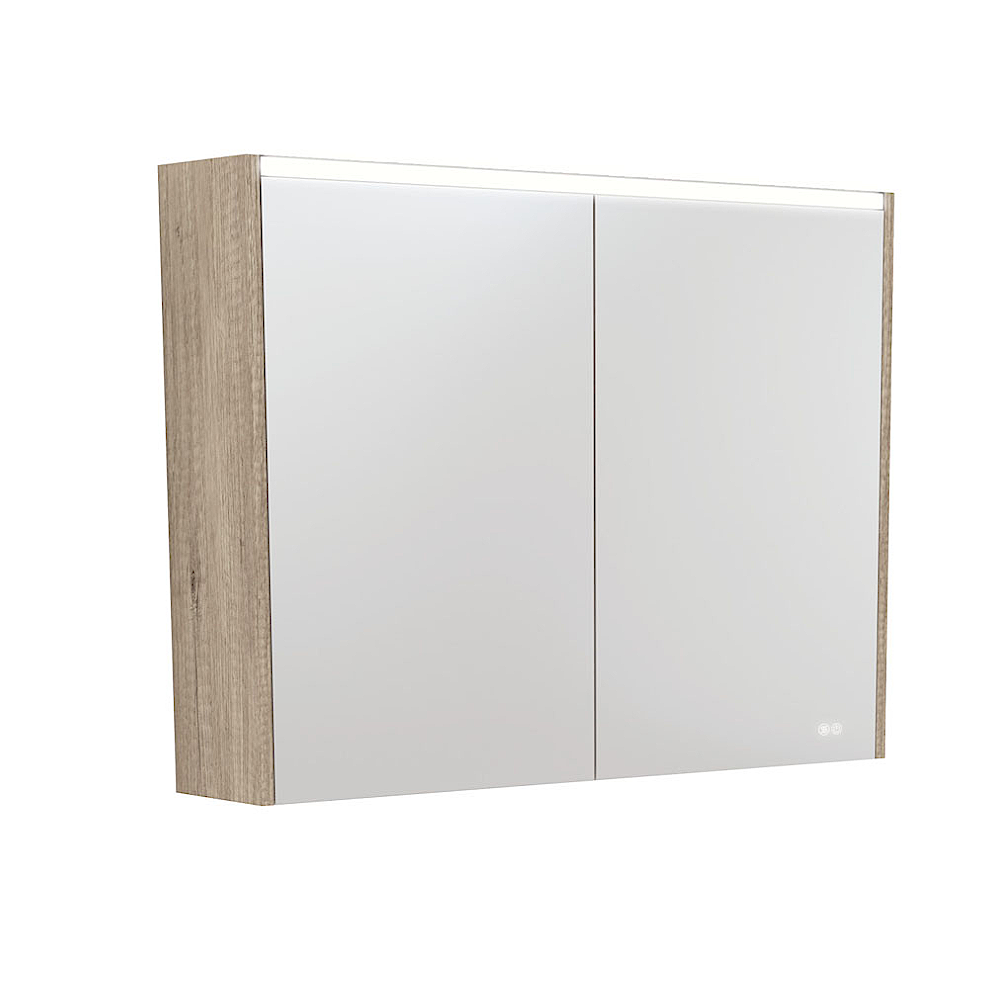 Fienza PSC900S-LED 900mm Mirror LED Cabinet, Scandi Oak