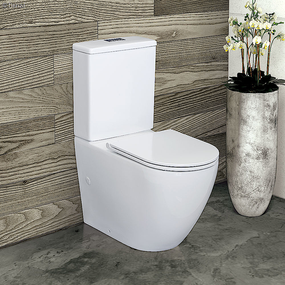 Fienza K011A-2 Alix Extended Height S Trap 90-160 Slim Seat Toilet, White