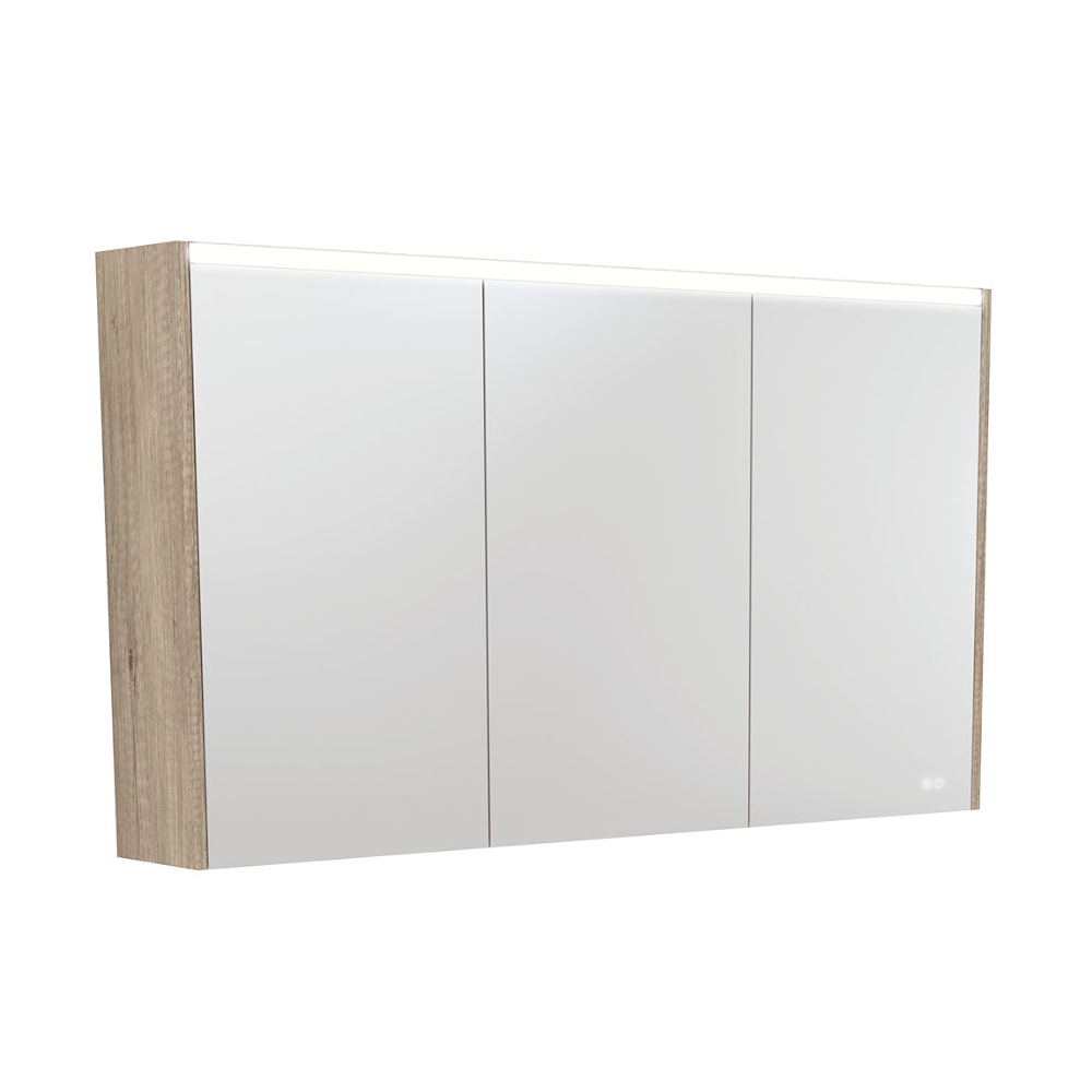 Fienza PSC1200S-LED 1200mm Mirror LED Cabinet, Scandi Oak