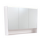 Fienza PSC1200SMW-LED 1200mm Mirror LED Cabinet with Undershelf, Satin White - Special Order