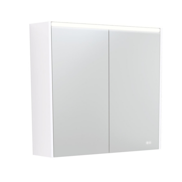 Fienza PSC750W-LED 750mm Mirror LED Cabinet, Gloss White - Special Order